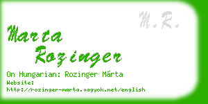 marta rozinger business card